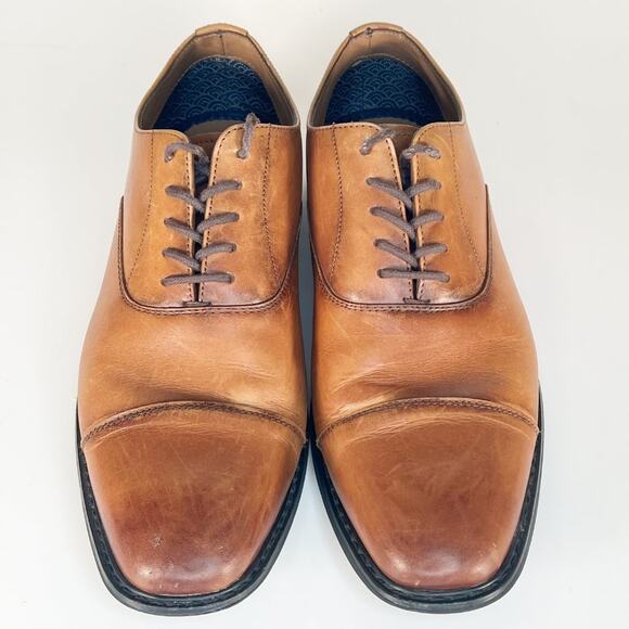 Aston Grey Saumon Leather Oxford Dress Shoes Tan Cognac Brown Men 8 main image 8